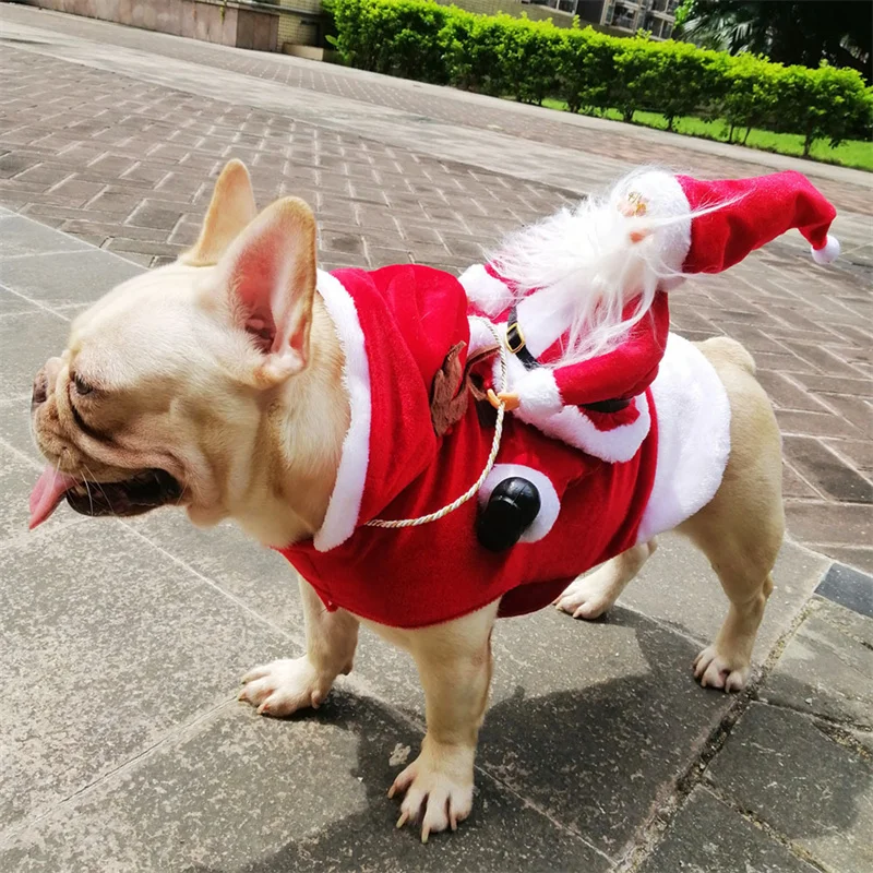 

Pet Supplies Santa Cat And Dog Costume Cute Holiday Atmosphere Pet Winter Hat Clothes Cat And Dog Costume