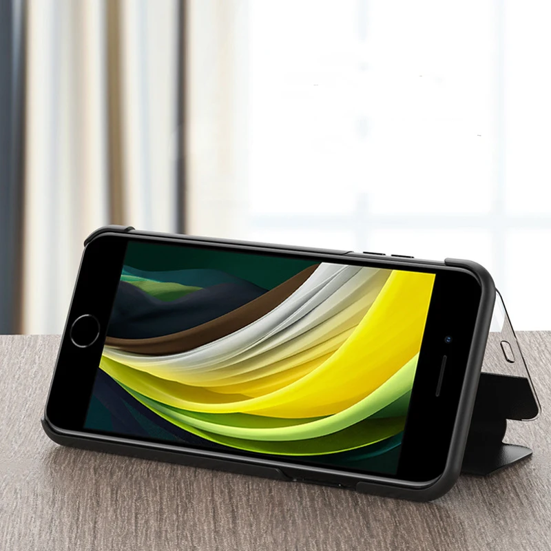 Роскошный зеркальный Чехол книжка из искусственной кожи для iPhone 12 11 XS XR 8 7 6 Plus SE