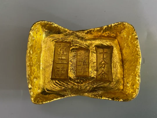 Antique gold ingot, gold cake, gold ingot, props, decorations, antique pure copper, gilt brick, fake gold bar