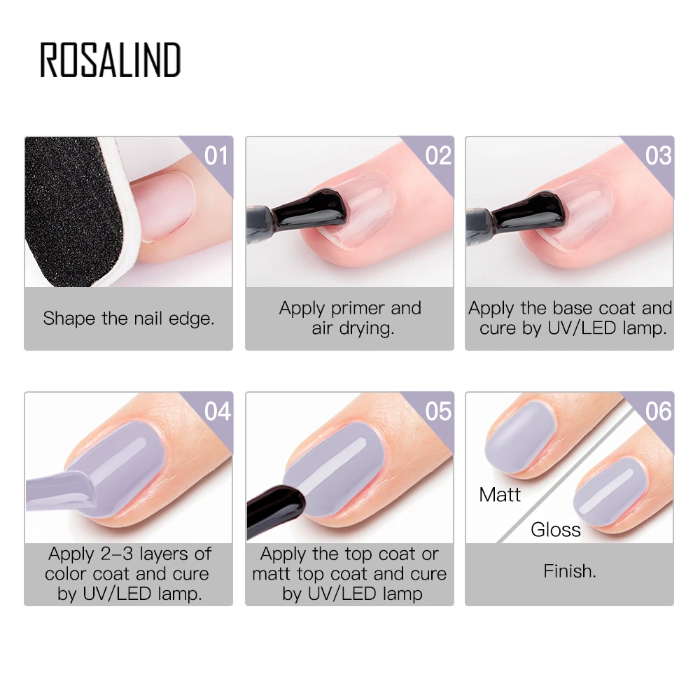 ROSALIND 8ml Gel Nail Polish Shiny Matte Effect For Manicure Art Design Semi Permanent Painting Varnishes | Красота и здоровье