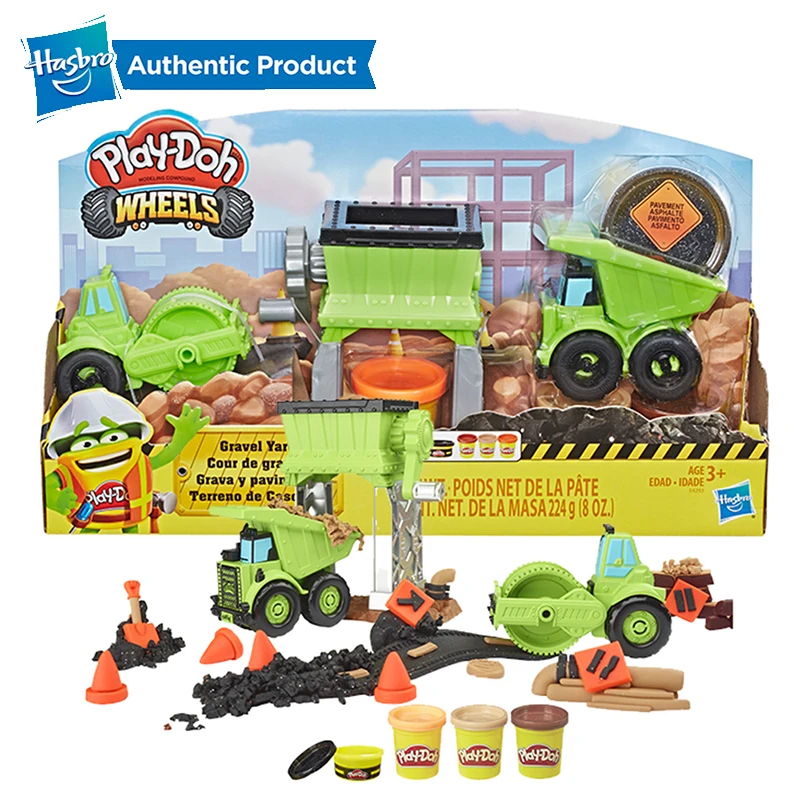 Hasbro Play-Doh колеса гравий дворовая Строительная игрушка с нетоксичным Play Doh тротуарное здание 'соединение плюс 3 дополнительных цвета