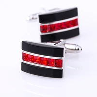 jewelry fashion shirt cufflink for mens gift brand cuff button red crystal cuff link high quality abotoaduras guests