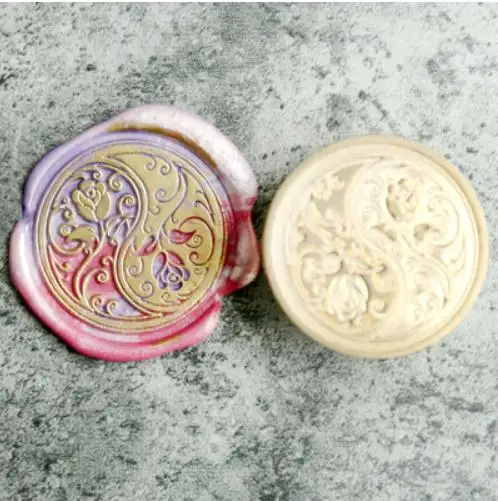 Головка штемпеля из двойной цветок розы Фотофон в ретро стиле с изображением