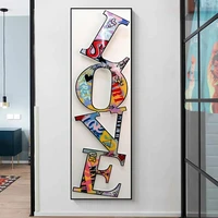 graffiti colorful love letters canvas painting wall art romantic posters and prints for living room modern home decor cuadros