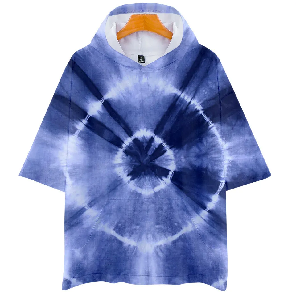 

Men/Women Hooded T Shirt Paisley Tie Dye Print Colorful Tshirt Teens Boys Flashback T-shirt Party Hoodie Tee Shirt Active Color