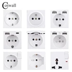 COSWALL C1 E20 X2 L1 S08 Белый ЕС США Великобритания итальянское Чили универсальная розетка USB Type-C зарядное устройство водонепроницаемая крышка Аудио выходной модуль DIY