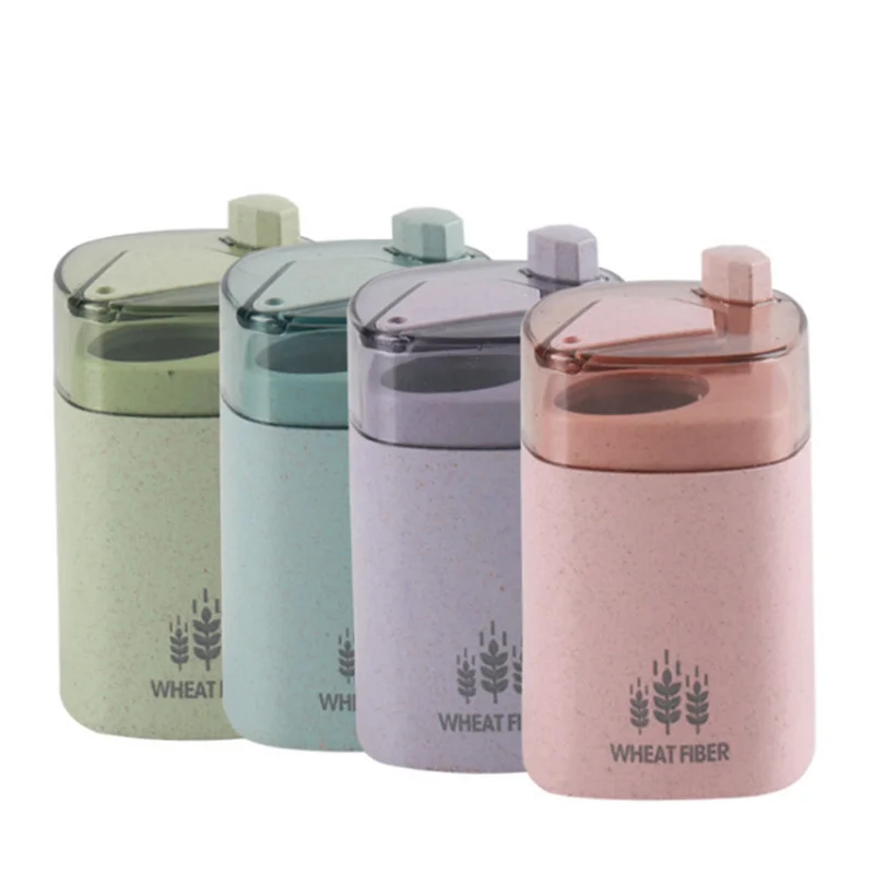 

Automatic Toothpick Holder Container Wheat Straw Kitchen Toothpick Bottle Toothpick Box Container Dispenser Holder