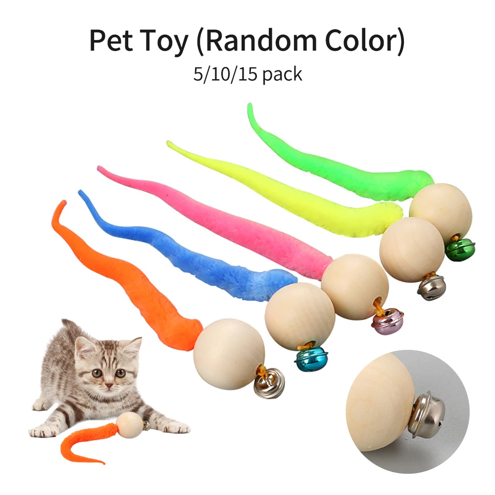 Interactive Cat Toy Ball Pet Supplies Training Play Chewing EVA Rainbow Stick Wand With Small Bell Mouse Entertain |