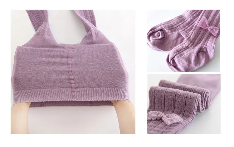 Колготки для маленьких девочек сезон весна осень милые розовые штаны с бантом От