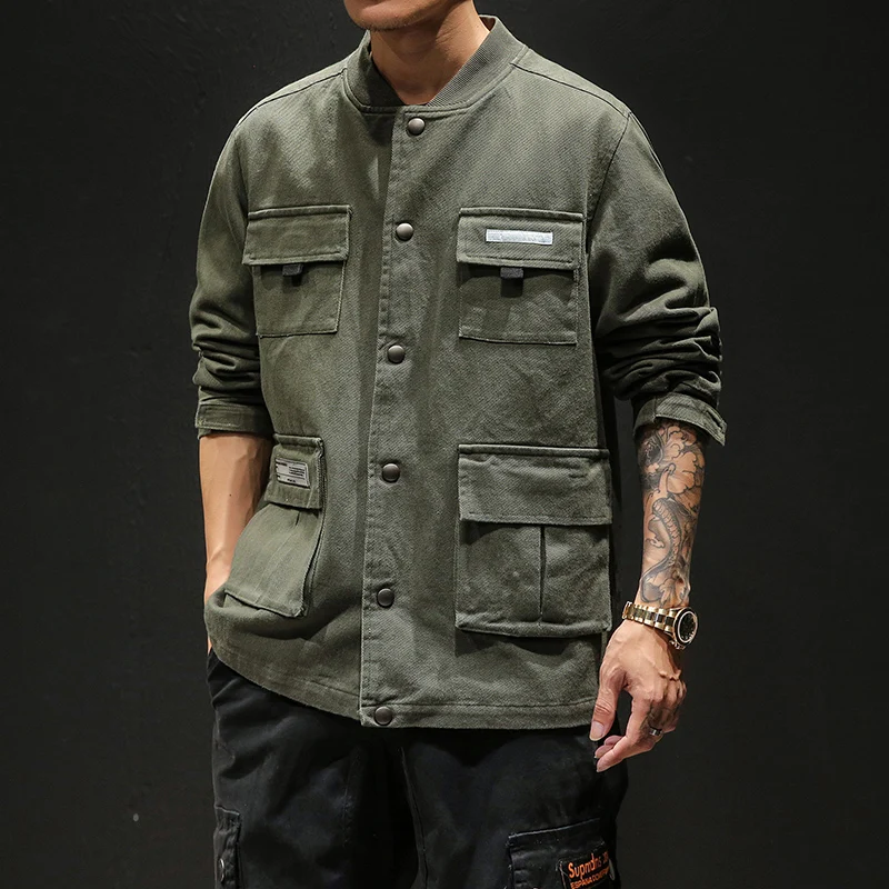 FUGOISM Мужская весенне осенняя верхняя одежда винтажная модная Свободная рубашка