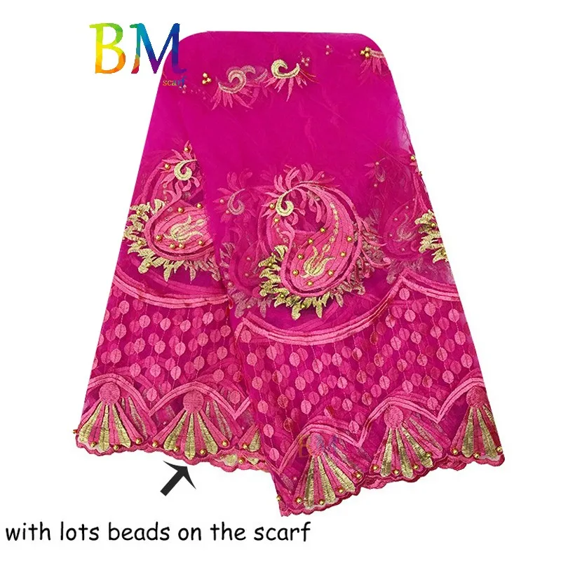 

High Quality Scarf for Women Net Embroidery Scarf Big Embroidery Tulle Scarf for Shawls BX10
