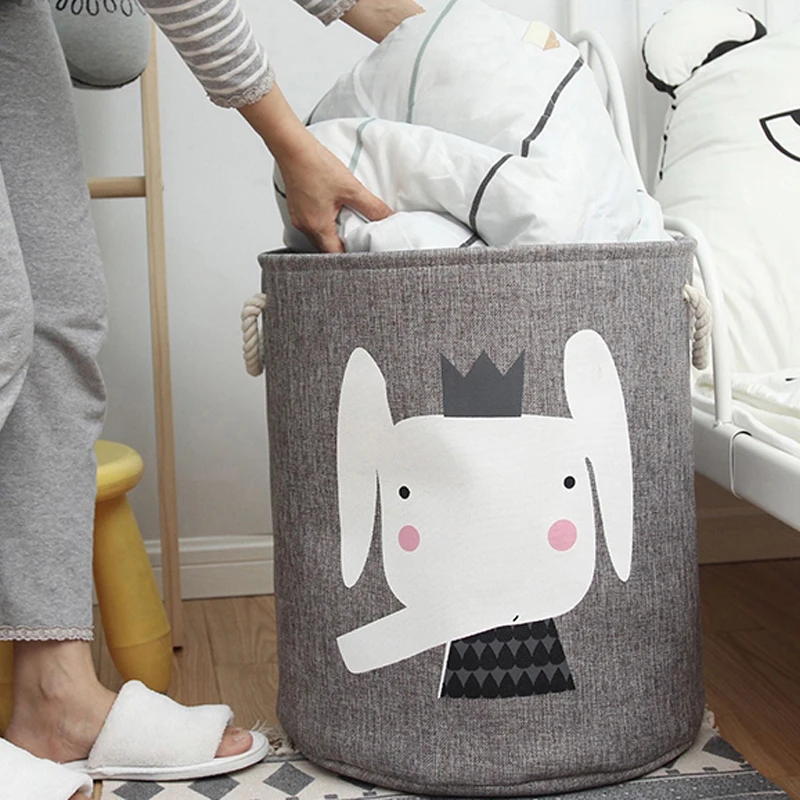 Новая Большая складная корзина для белья с крышкой корзина для хранения игрушек корзина для игрушки для детей собак органайзер для одежды милое животное ведро для белья