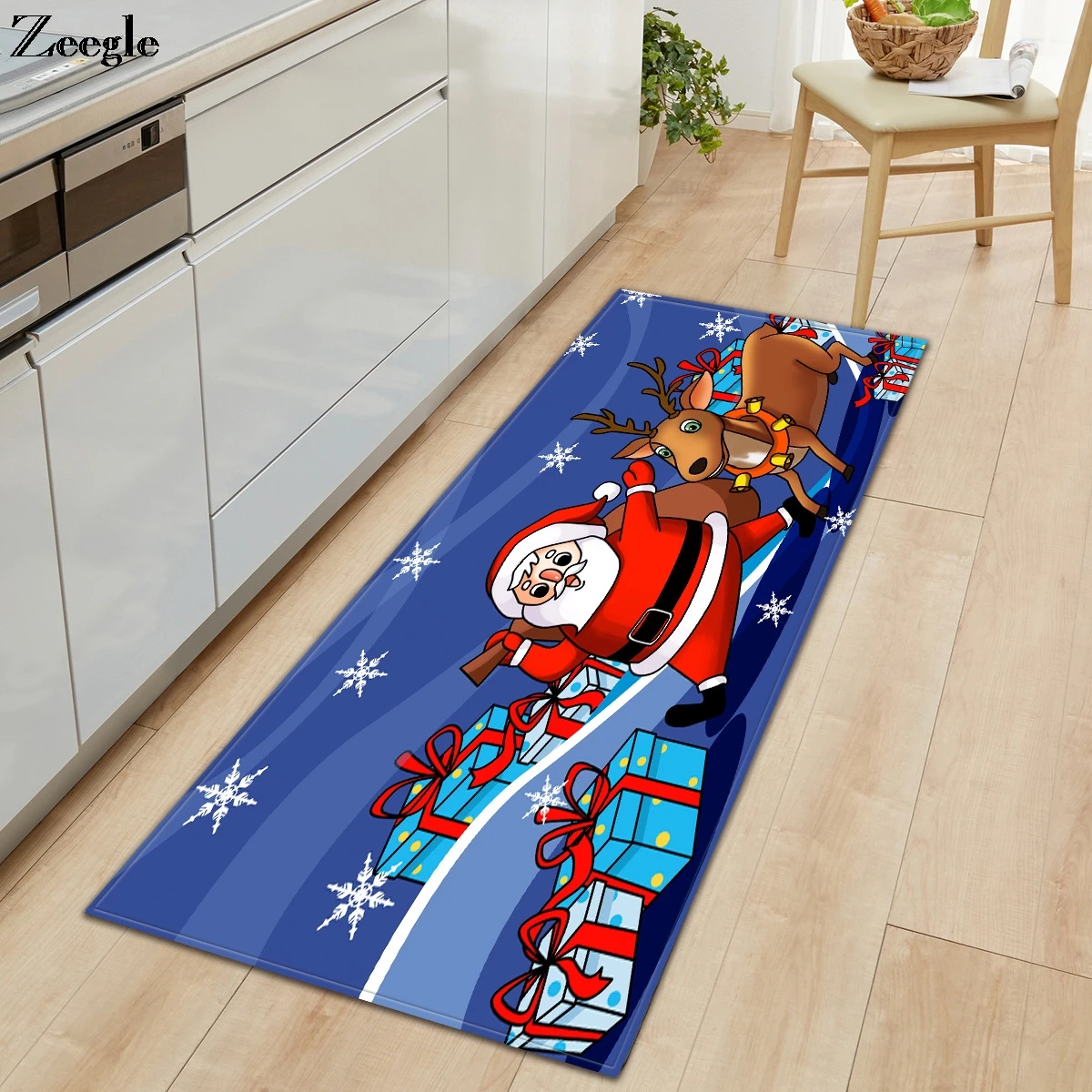 

Zeegle рождественские коврики и ковры для дома гостиной Противоскользящий длинный прямоугольный кухонный ковер прикроватный ковер коврик для детской комнаты