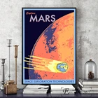 Плакаты и принты на стену для гостиной, Космический Марс, советский стиль, Картина на холсте