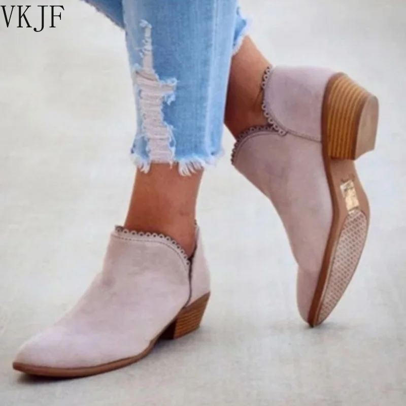 

Женские ботильоны, женские осенние короткие ботинки, женская обувь из искусственной кожи, женская обувь на шнуровке и низком каблуке, женск...