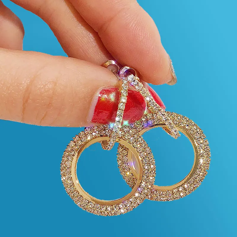 Серьги оверсайз большой круг обруч для женщин простой стиль панк круглые серьги