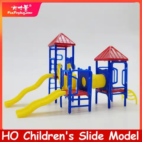 Детская горка в масштабе 1:87 Ho для детского сада, игровая площадка с горками, набор моделей, архитектурная конструкция здания 1:150