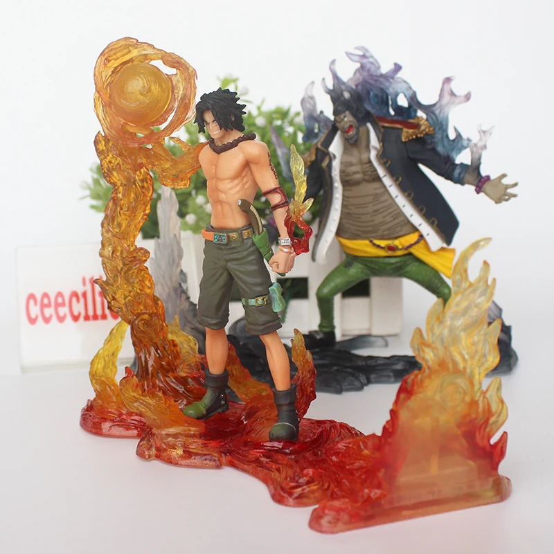 2pcs/set One Piece Ace vs Teach Blackbeard Anime PVC Action Figure 15cm | Игрушки и хобби