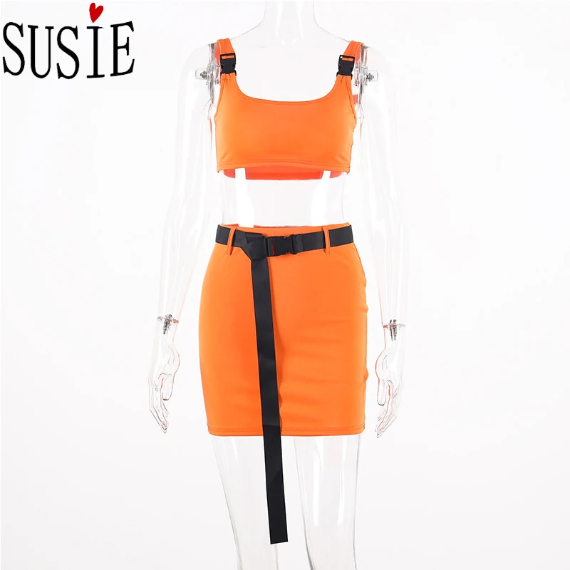 Женский спортивный костюм из 2 предметов облегающее мини-платье с поясом