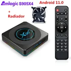 ТВ-приставка X96 X4 Amlogic S905X4, inteligente, Android 11,0, 4 ГБ, 64 ГБ, 100 Мб, BT4.1, 4K, комплект воспроизведения, мультимедийная верхняя приставка