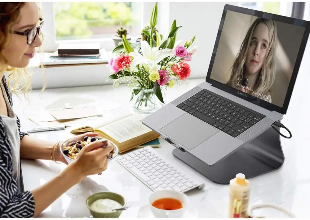 Алюминиевая Подставка для ноутбука с USB 3 0 концентратором и SD кард ридером