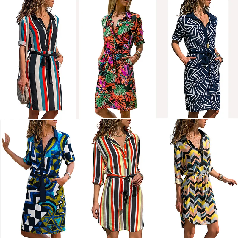 Женское пляжное платье на шнуровке с принтом в полоску элегантные вечерние