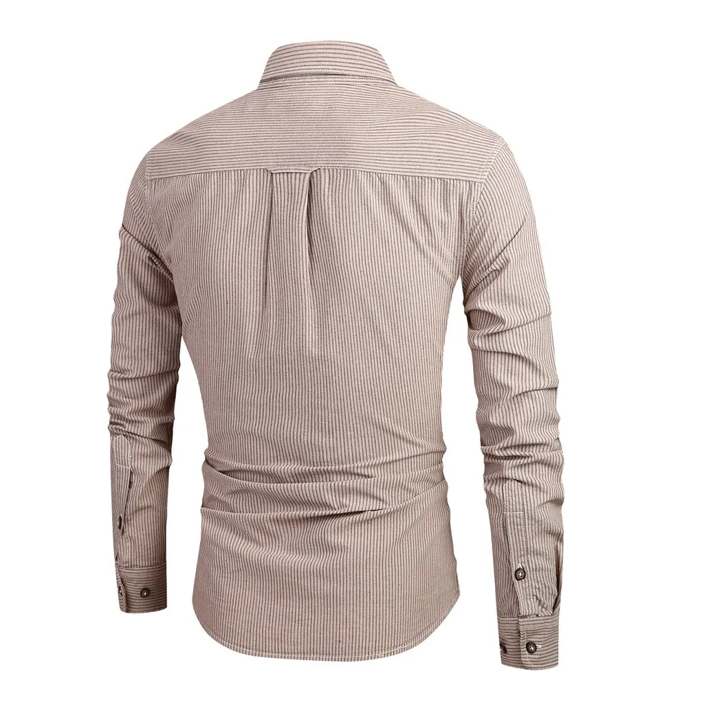 SAGACE многоцветная модная мужская рубашка с длинным рукавом и отложным воротником