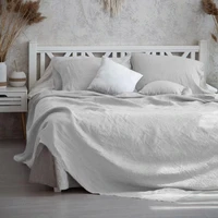 100 washed linen sheet set france flax bed sheet breatherable ultra soft farmhouse bedding bedsheet 1 flat shee 2 pillowcases