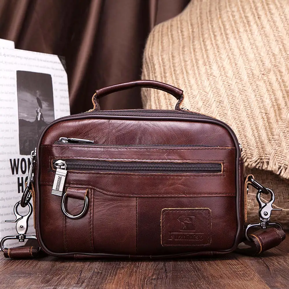 

Casual Men's Genuine Leather Briefcase Office Bags Top Quality Laptop Bag Travel Shoulder Handbag Luxury Men Messenger Bags