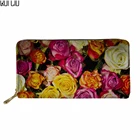 Kui Liu женский кошелек с цветочным принтом розы, женский кошелек, Дамские кошельки из искусственной кожи, Женский кошелек, чехол для карт, дешевый женский клатч