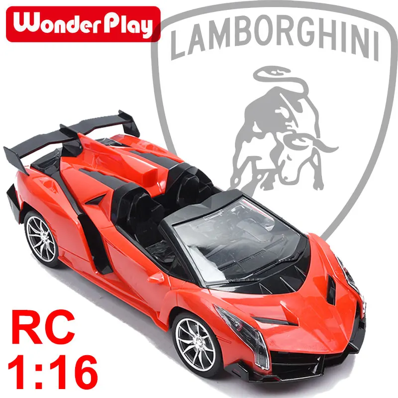 Wonderplay 1/16 Официальный Лицензированный Радиоуправляемый автомобиль для Lamborghini Veneno спортивный гоночный автомобиль Радиоуправляемый автомобиль игрушки из алюминиевого сплава для детей