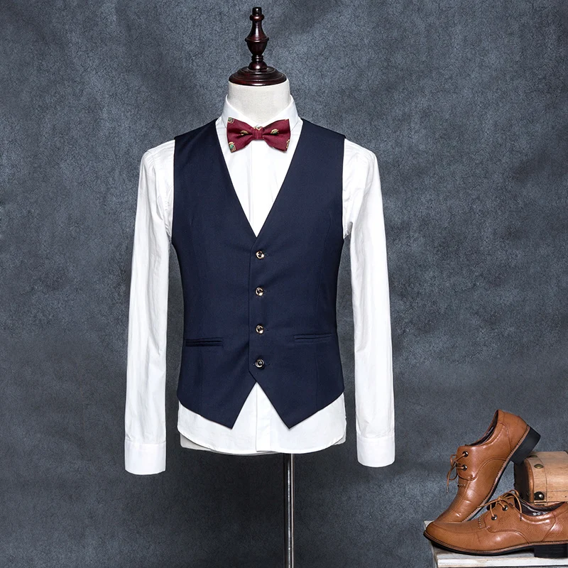 2019 Новое Брендовое платье из плотной шерсти для Для мужчин Slim Fit s костюм жилет