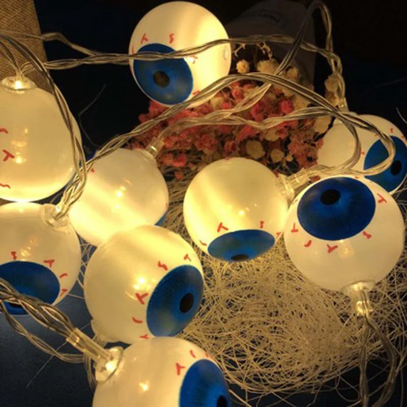 

10LED Horror Ghost Eye Eye Light String 2PCS Halloween Dress Up Props Ghost Eye Lantern