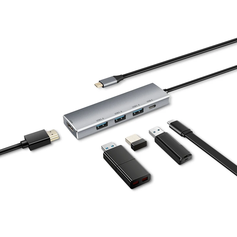 Концентратор USB C для Pro/Air 5-в-1 концентратор с 4K HDMI-совместимым 60 Вт зарядкой PD 3
