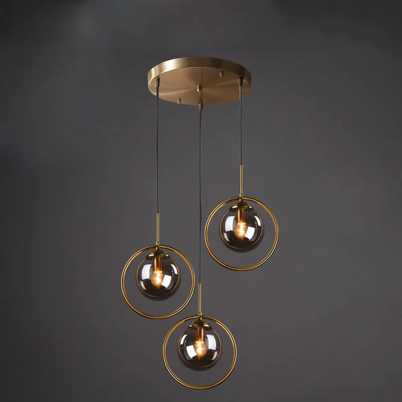 Скандинавские стеклянные подвесные светильники с одной головкой роскошные