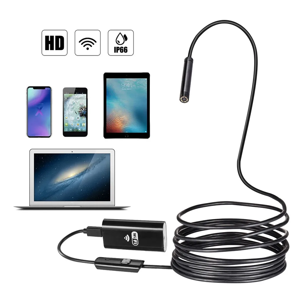 Car Repair USB Endoscope 2.0 MP Camera Borescope 2 in 1 HD Waterproof 6Led Light 5M Accessories | Автомобили и мотоциклы