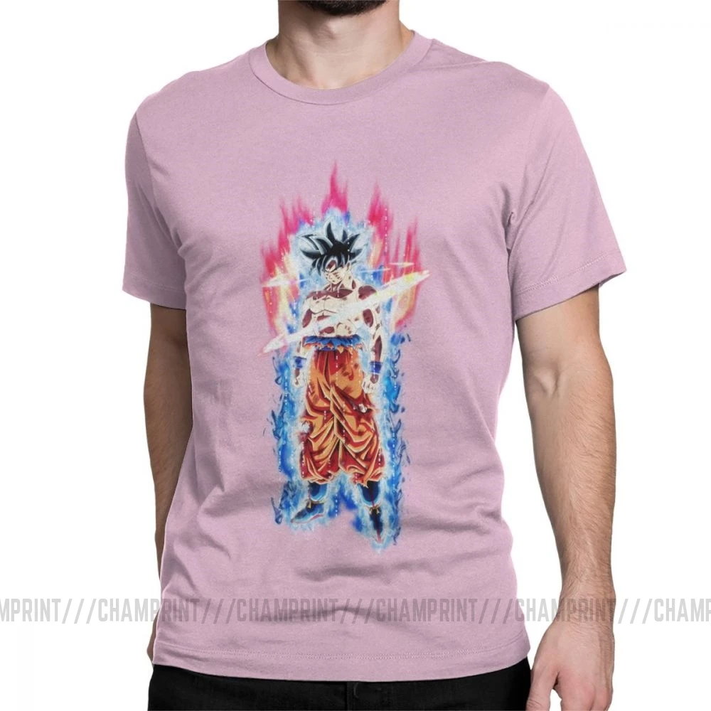 Goku Beerus Dragon Ball, мужские футболки, Vegeta Dbz, аниме, Harajuku, Забавные футболки, короткий рукав, вырез лодочкой, футболки, чистый хлопок, рисунок - Цвет: Розовый