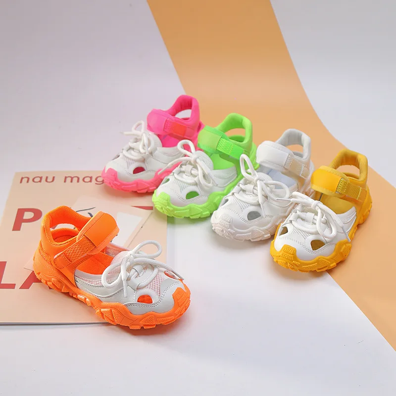 

Летние дышащие сандалии для мальчиков, Нескользящие, SGF137, яркие сандалии