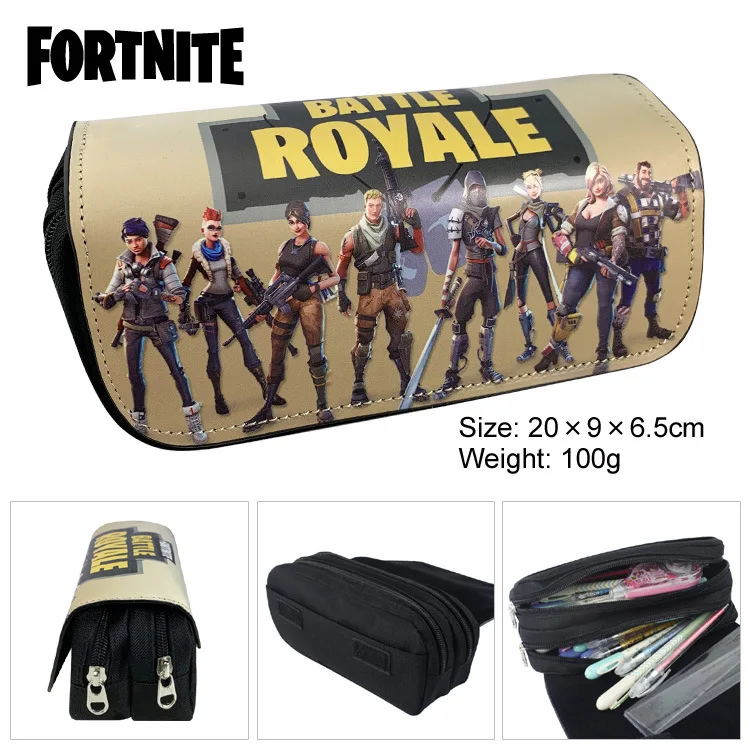 

Hot Sale Fortnite Student Canvas Pencil Case Zipper Stationery Box Waterproof Large Capacity PencilCase Children Kids Gifts