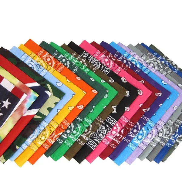 

54*54cm Square Men Women Cotton Head Scarf Print Bandana Paisley Head Wrap Wristband Handkerchief Pocket Sweat Towel Headband