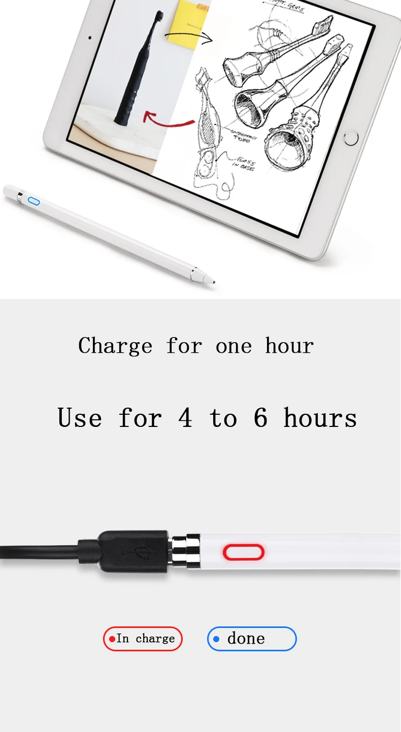 Сенсорная ручка для Apple iPad Pro 9,7 10,5 11 12,9 mini 4 5 Air 2 3 умная емкость карандаш для iPhone huawei Xiaomi samsung планшет