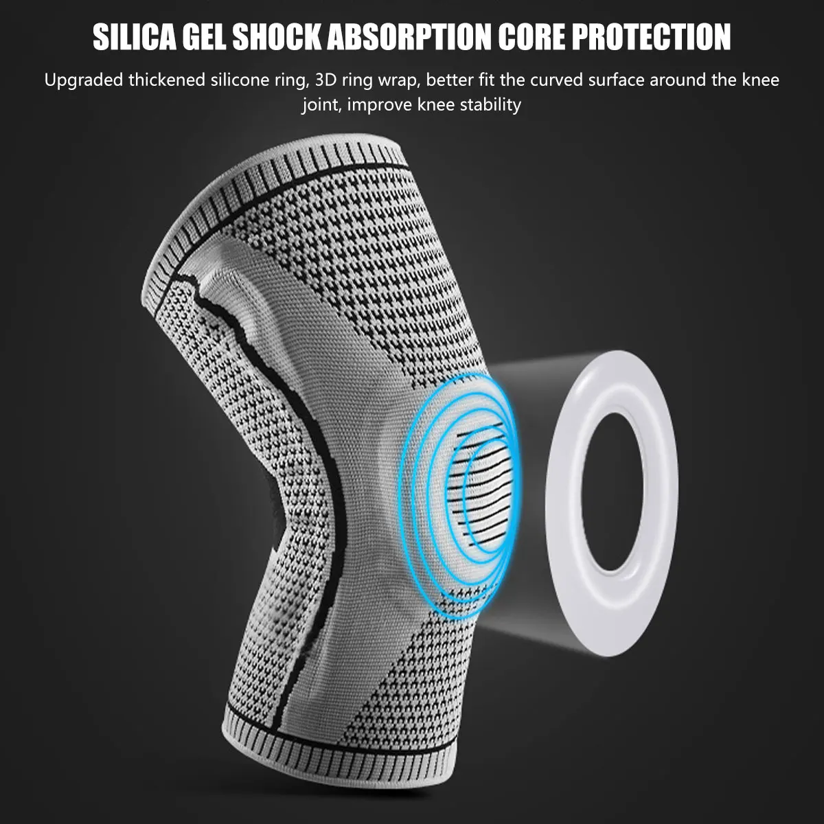 

1 PC Fitness Running Cycling Knee Support Braces Elastic Professional Silicone Medical Grade Knee Pads for Basketball Volleyball