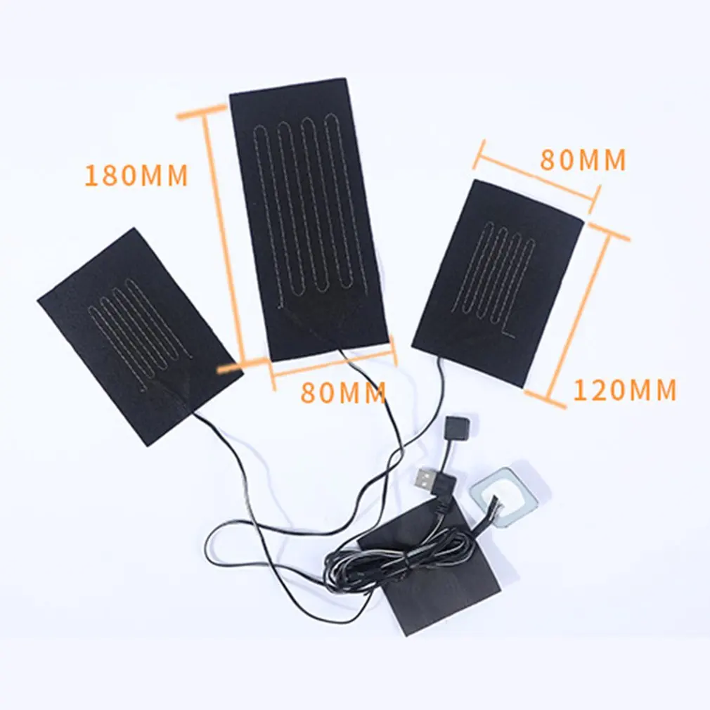 

3 in 1 heating piece Adjustable temperature USB electric heating Carbon Fiber Foldable Heated Pad waterproof clothes
