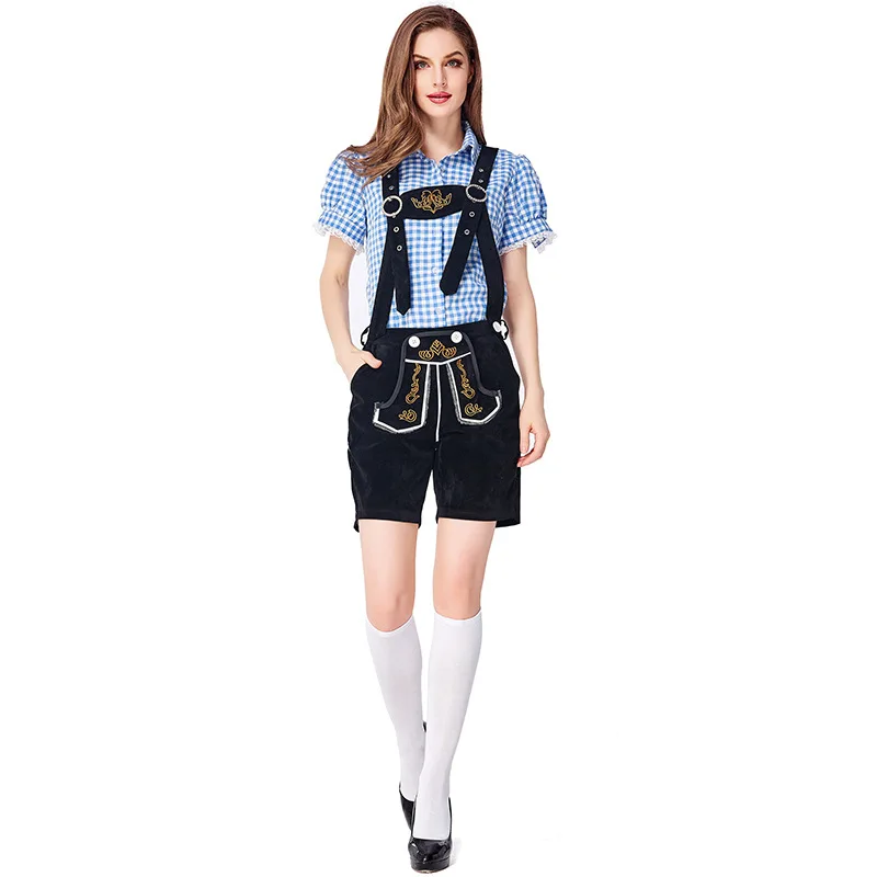 Фестиваль Октоберфест Девушка Бар Униформа Lederhosen баварский немецкий вонь