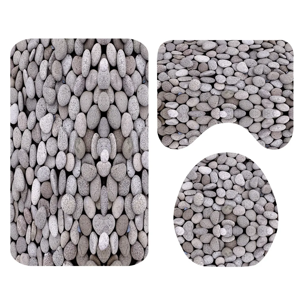 natural stone bath mat and shower curtain set modern style bathroom floor mat toilet seat cover mat non slip foot mat free global shipping