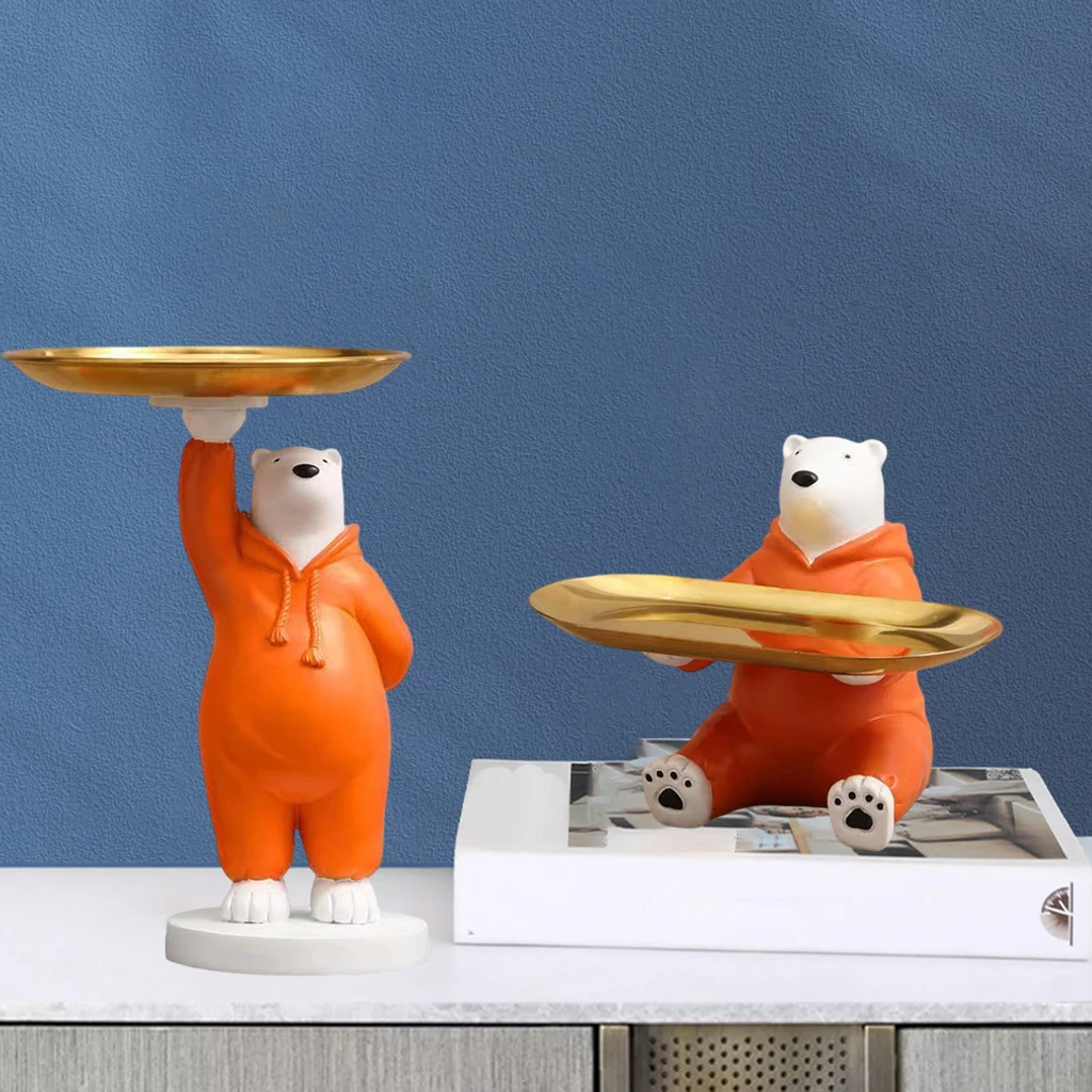 Скандинавская скульптура в виде белого медведя поднос для хранения украшение