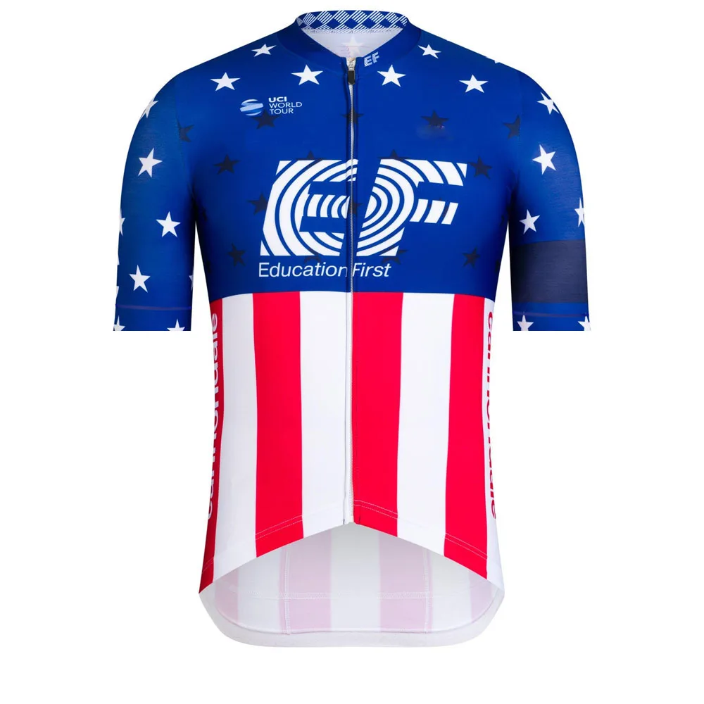 

2020 EF Cycling Jersey Set USA Team Cycling Clothing Men's United States Road Bike Suit Bicycle Bib Shorts MTB Maillot Culotte