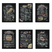 burger hot dog kitchen internet cafe western restaurant picture home decor posters quality canvas painting