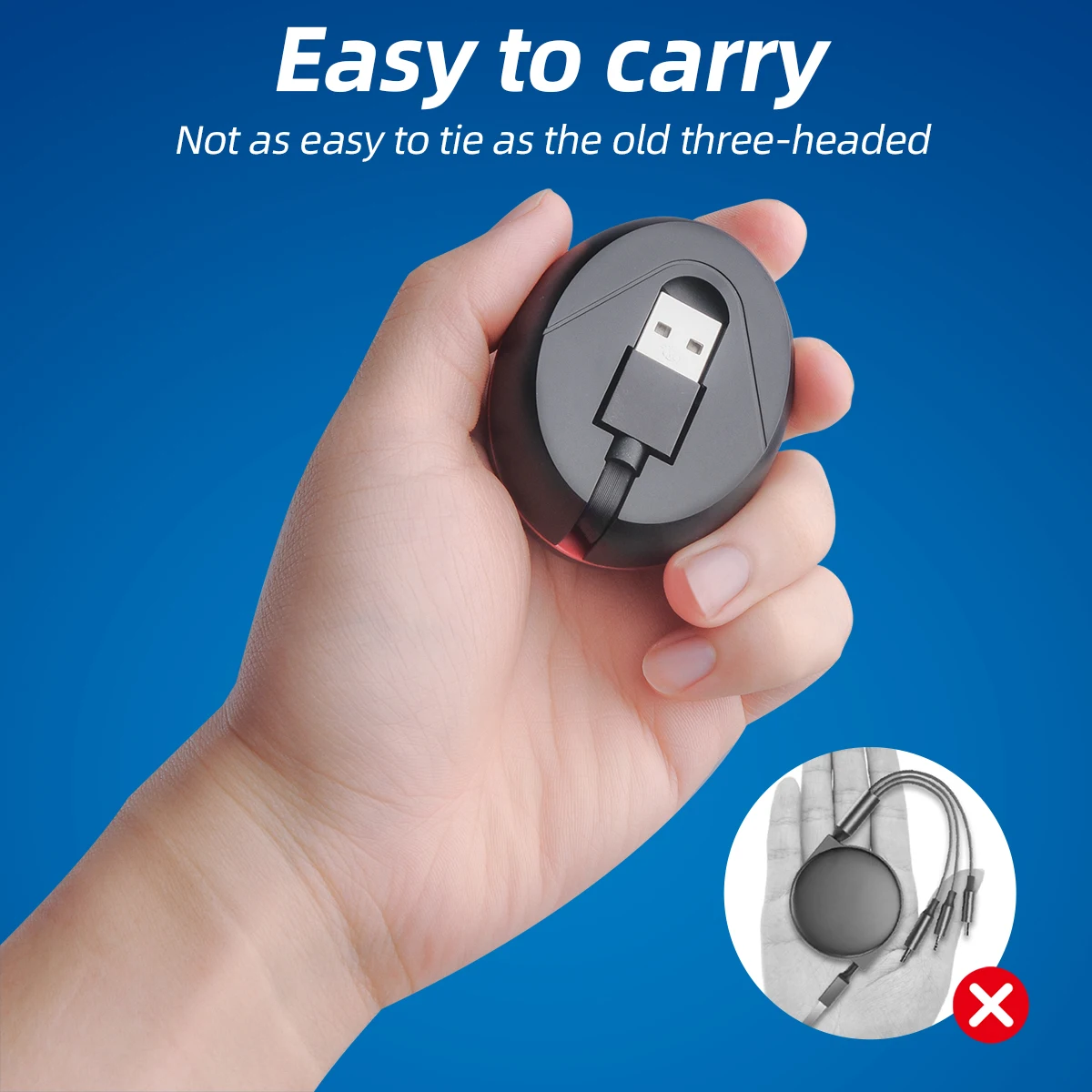 Магнитный зарядный кабель ANMONE 3 в 1 для быстрой зарядки типа C Micro шнур передачи