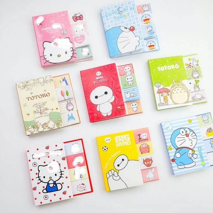 Kawaii корейский мультяшный Baymax Doraemon Totoro N times Sticky Memo Note Book Message Tab блокнот стикеры блокнот блокноты канцелярские принадлежности